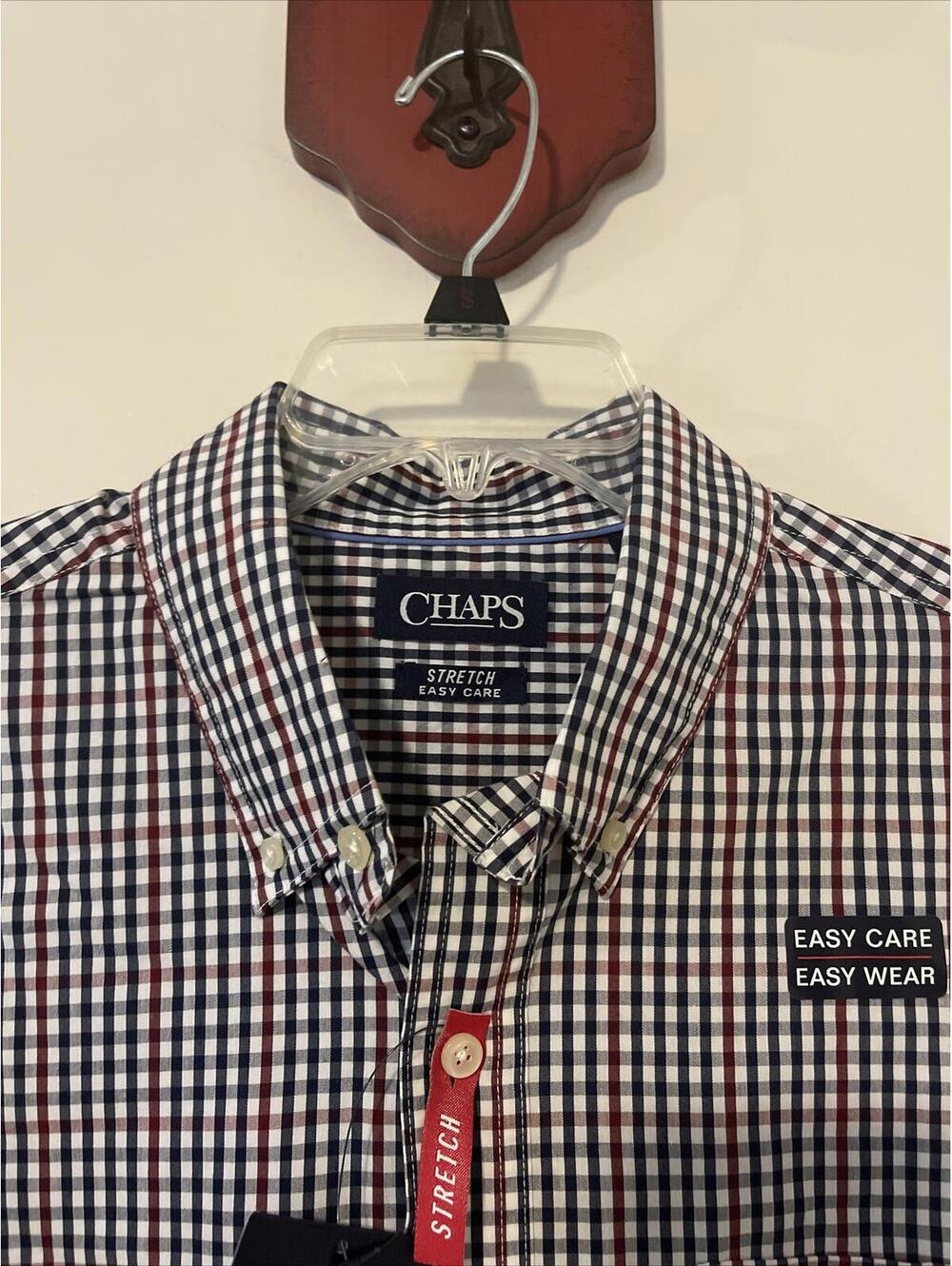 Chaps Mens Large Blue Striped Full Button Long Sleeved Shirt NWT! A3297 - Picture 4 of 6